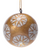 White Daisy in Gold Hand Made Painted Capiz Christmas Ornament 