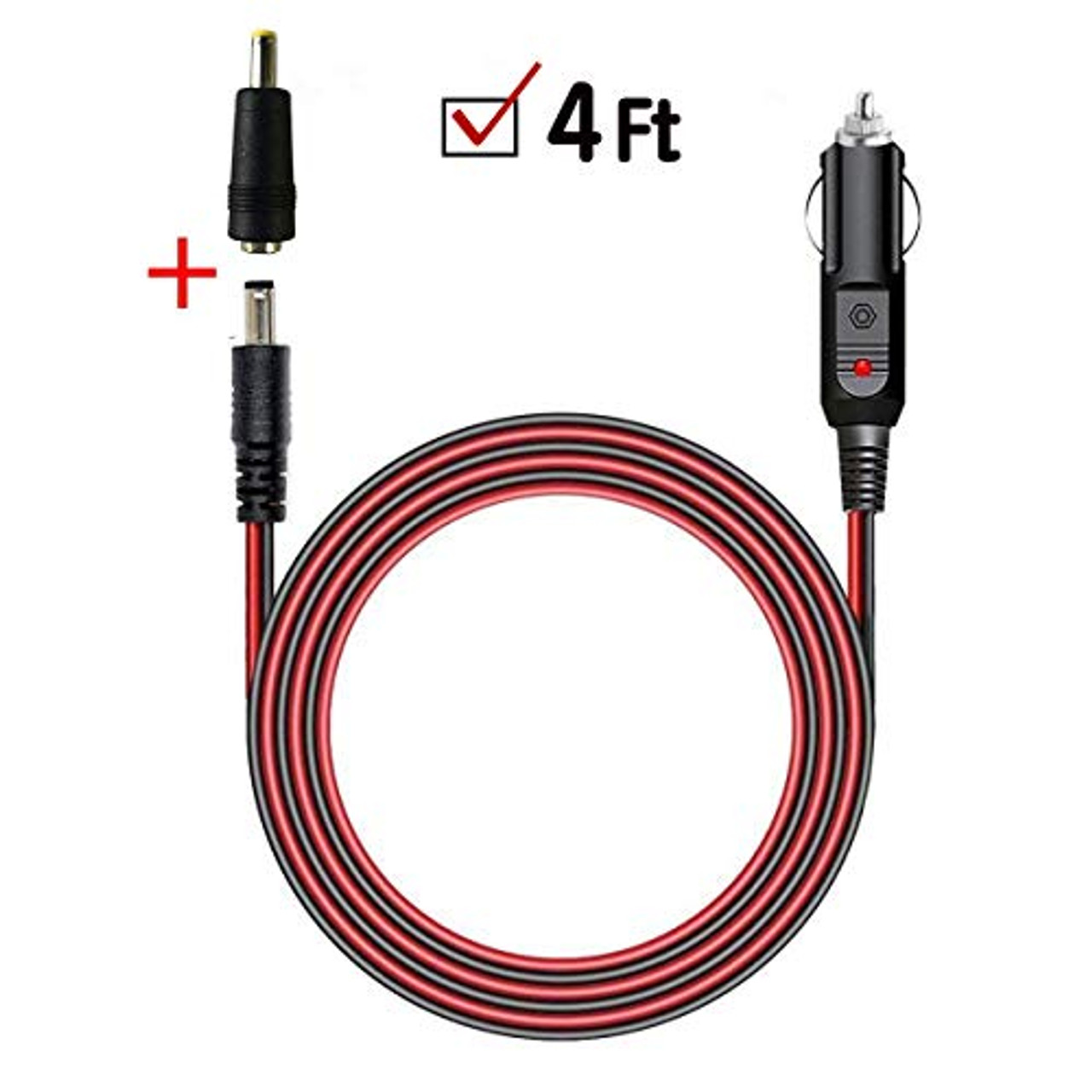 Napájecí kabel DC-JACK, s adaptérem do autozásuvky 12V