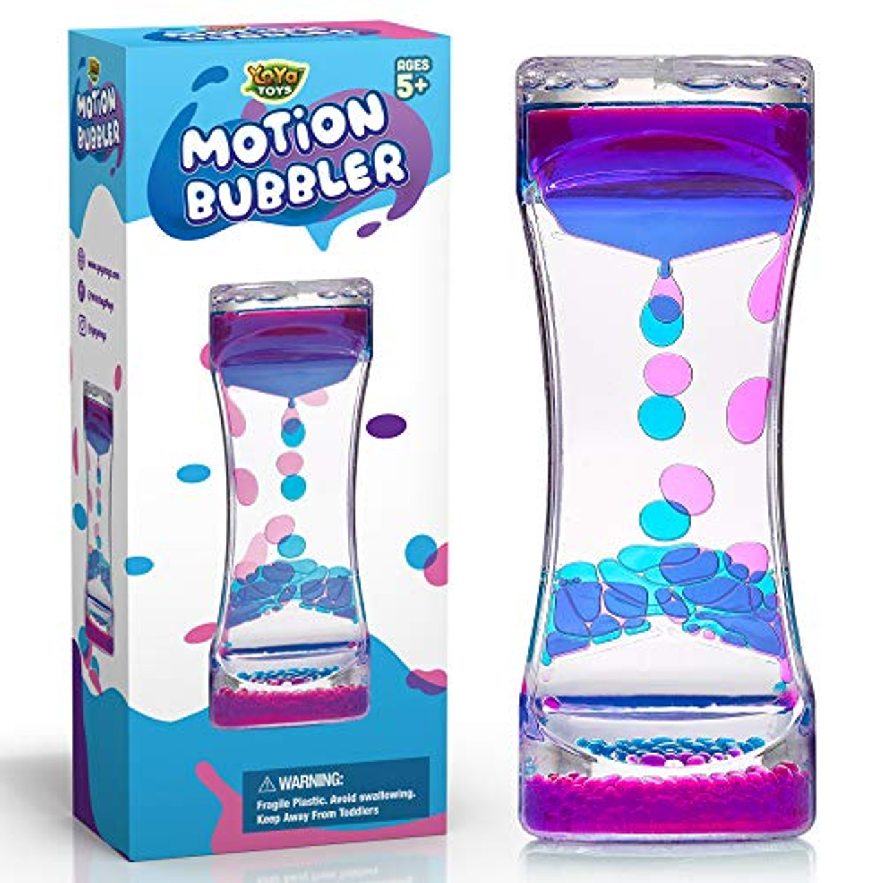 YoYa Toys Liquid Motion Bubbler pour enfants et adultes  Sablier liquide  barboteur ou minuterie pour jeu sensoriel Fidget Toy et gestion du stress -  Décoration de bureau cool - OceanBargains