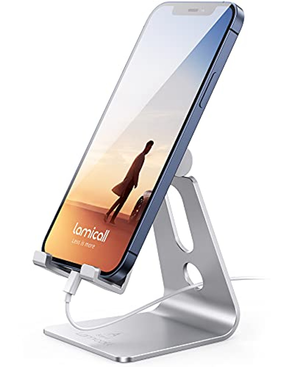 Verstellbarer Handy-Ständer, Lamicall Schreibtisch-Telefonhalter, Cradle  Dock, kompatibel mit Phone 12 Mini 11 Pro Xs Max XR X 8 7 6 Plus SE, Laden  von Bürozubehör, All Android-Smartphones – Silber – OceanBargains