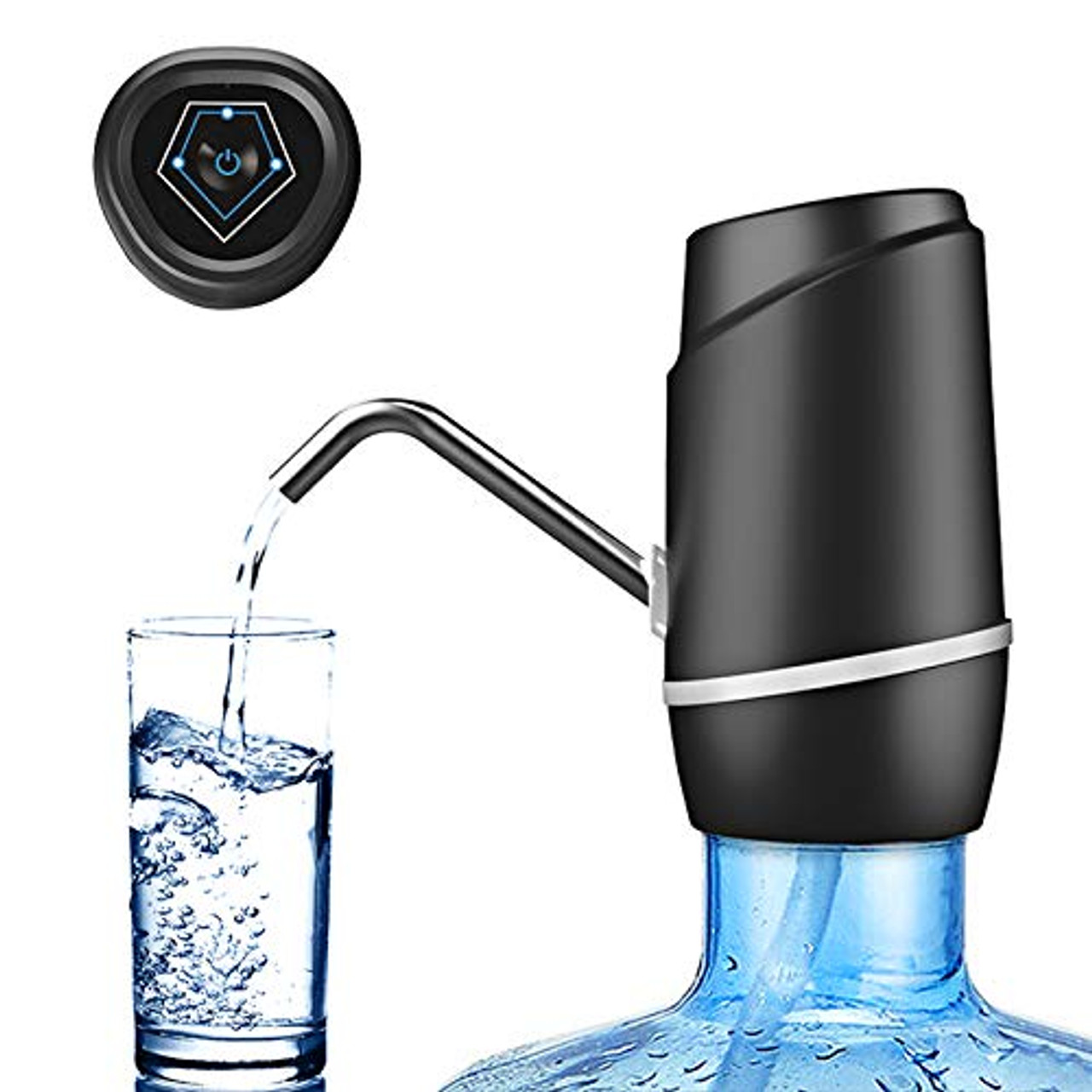 5-Gallonen-Wasserspender, elektrische Trinkwasserpumpe, tragbarer  Wasserspender, universelle USB-Lade-Wasserflaschenpumpe für 2–5 Gallonen  mit 2 Silikonen – Oceanbargains