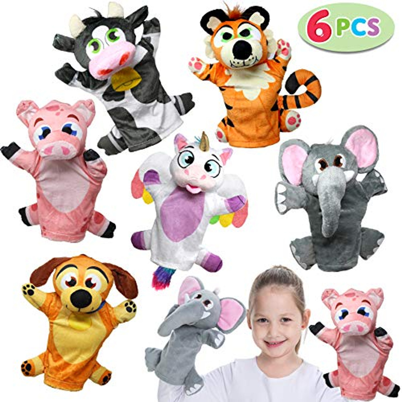 JOYIN Marionetas de mano para niños (paquete de 6) Marionetas de mano de  animales Teatro de marionetas Suministros para regalos de fiesta de  cumpleaños Niñas Niños Niños y niños pequeños Juego imaginativo