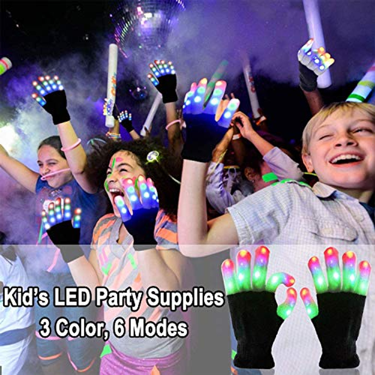 4 Paar LED-Handschuhe, cooles Spielzeug für Kinder und Teenager, LED -Fingerlicht-Handschuhe, blinkende Handschuhe, Strumpffüller, Spielzeug,  Jungen und Mädchen, Geschenk für Weihnachten, Geburtstag, Cosplay,  Kostümparty – OceanBargains