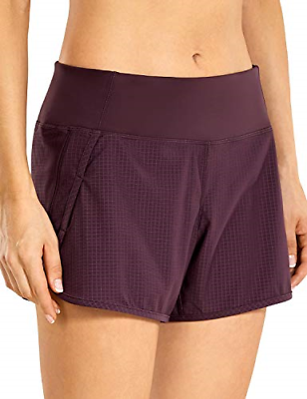 CRZ YOGA Women's Quick-Dry Feathery-Fit Running Shorts with Drawstring 4  Inseam