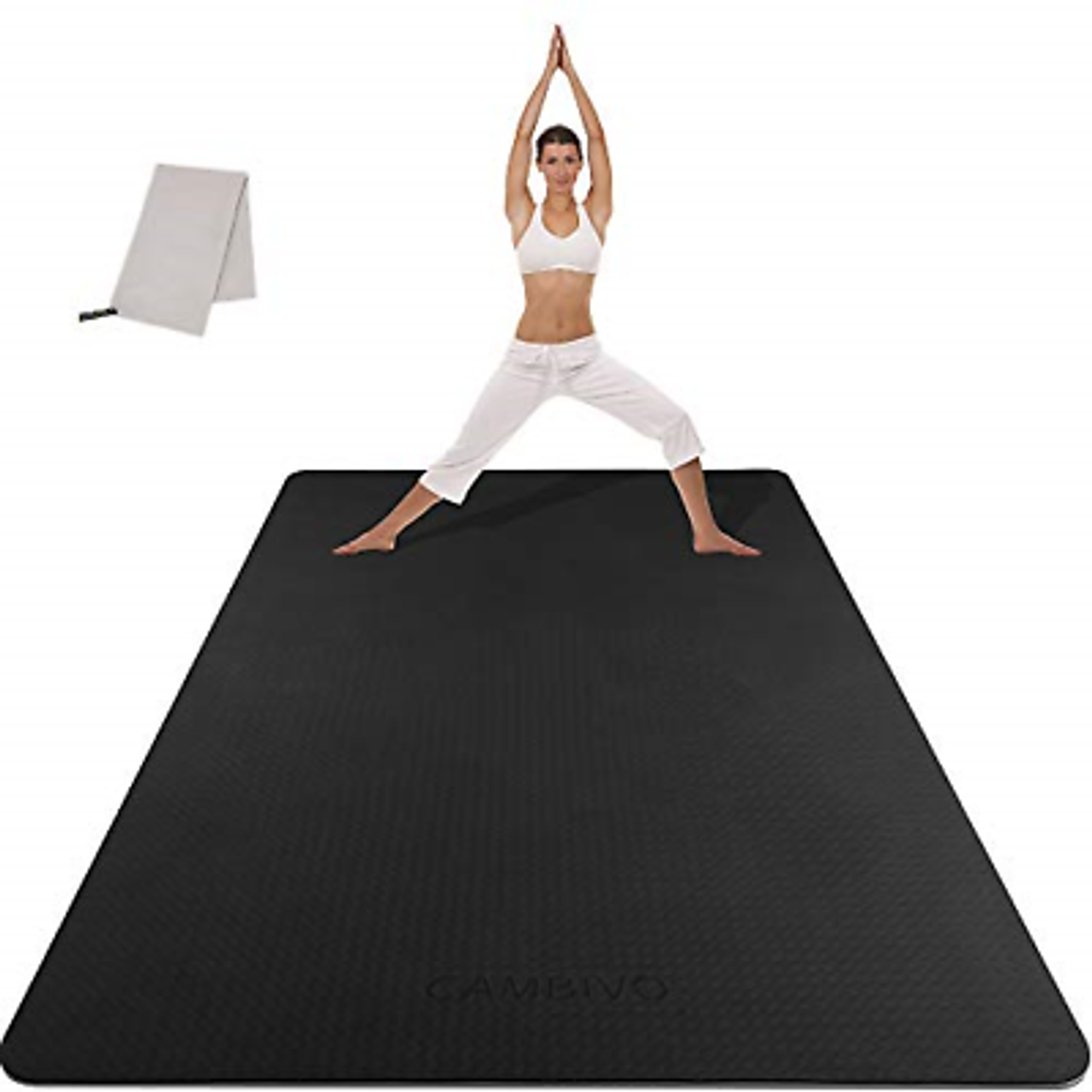 CAMBIVO Large Yoga Mat (6'x 4') Extra Wide Workout Mat for Men and Women  1/3 &1/4 Thick Exercise Fitness TPE Mat for Home Gym Yoga Pilates Workout