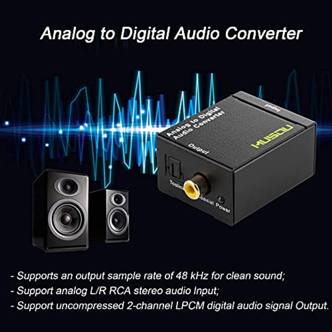  Musou Adaptador de convertidor de audio digital óptico coaxial  a analógico RCA : Industrial y Científico