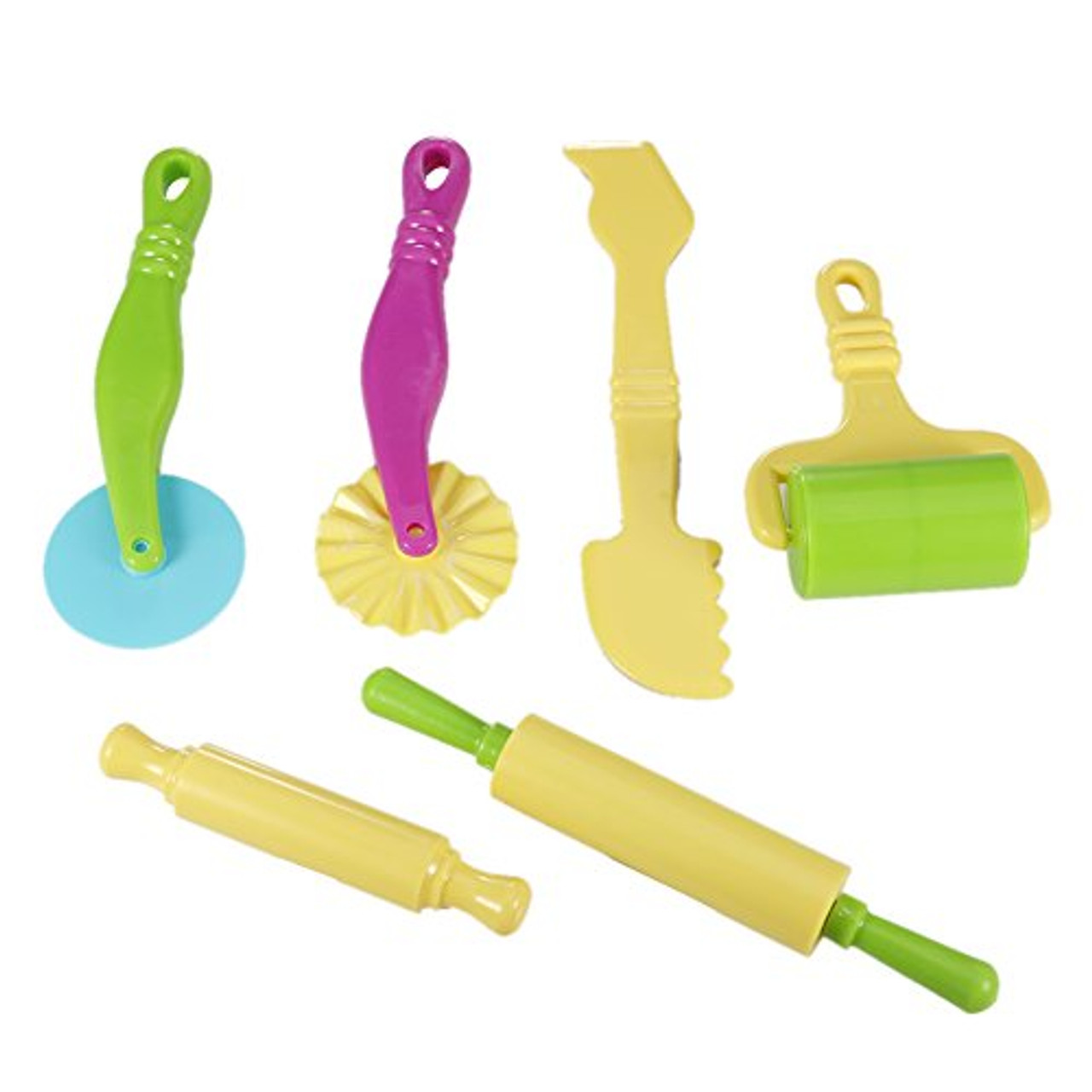 Fashionclubs 6pcs/set Plastic Art Clay and Dough Playing Tools Set for Children Ages 3 and Up