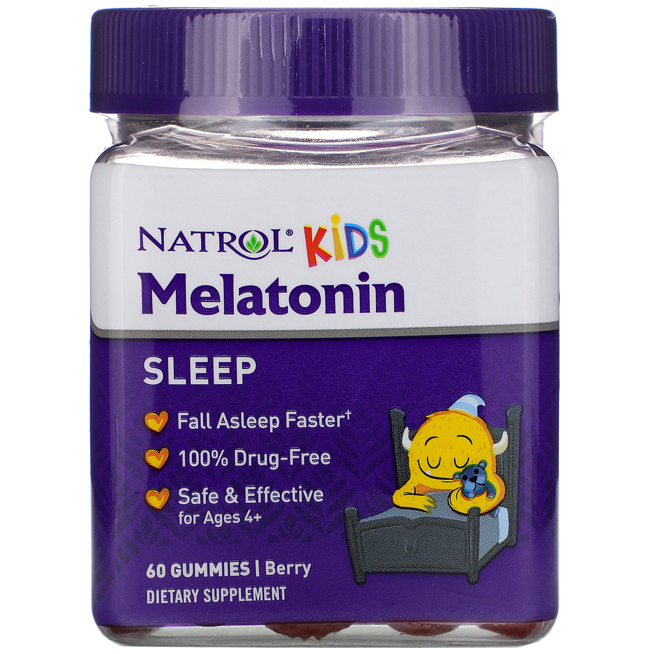 Niños, Melatonina, A partir de 4 años, Fresa, 40 comprimidos