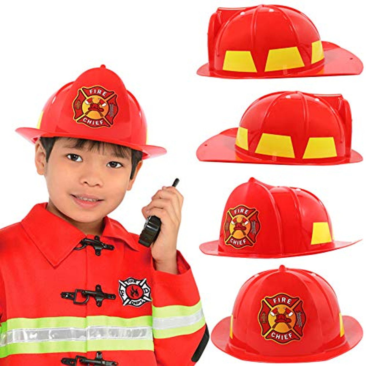 Accesorio de disfraz de bombero para adultos, sombrero de bombero de  plástico, casco de seguridad, utilería de Material de Pvc - AliExpress