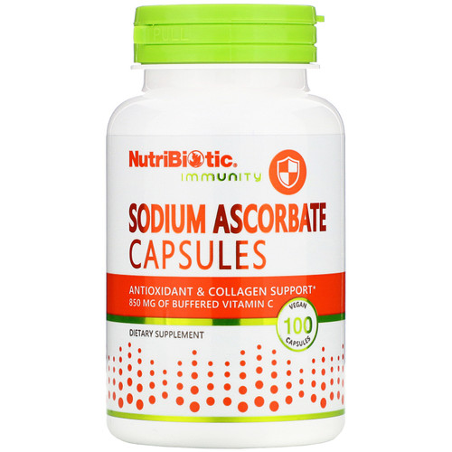 NutriBiotic  Immunity  Sodium Ascorbate  100 Vegan Capsules