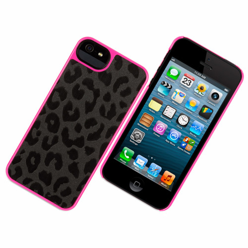 Griffin Moxy Big Cat Print Hard Shell Case for Apple iPhone 5 - Black/Pink