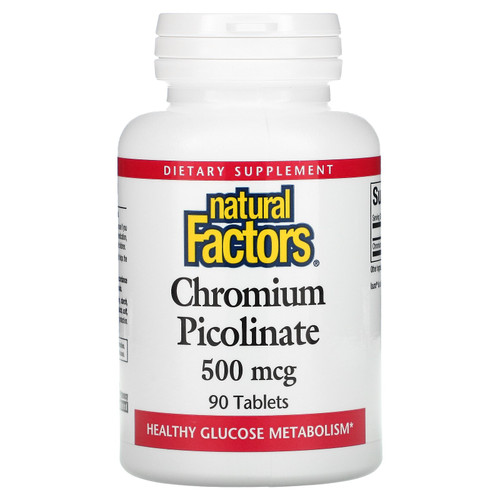 Natural Factors  Chromium Picolinate  500 mcg  90 Tablets