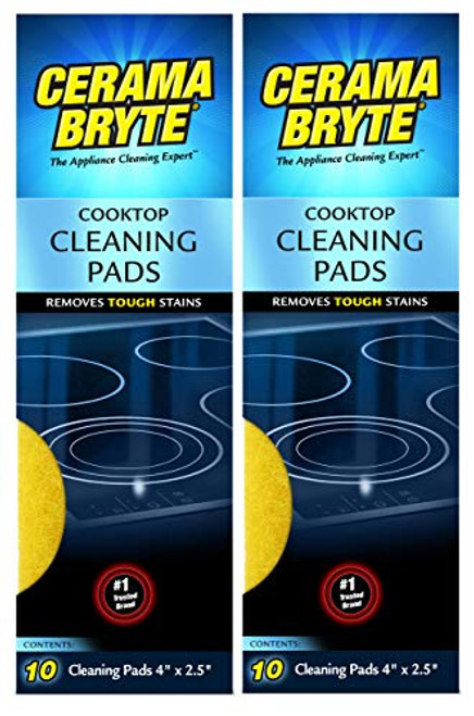 (2 Pack) Cerama Bryte Ceramic Cooktop Cleaning Pads  Total 20 Pads