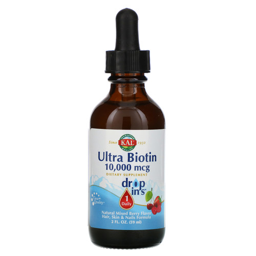 KAL  Ultra Biotin  Natural Mixed Berry Flavor  10 000 mcg  2 fl oz (59 ml)