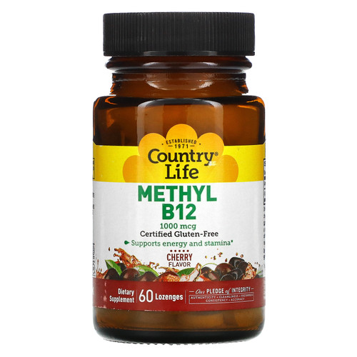 Country Life  Methyl B12  Cherry  1 000 mcg  60 Lozenges