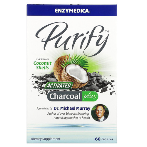 Enzymedica  Purify  Activated Charcoal Plus  60 Capsules