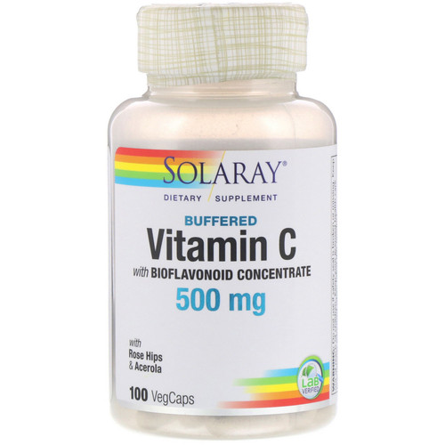 Solaray  Buffered Vitamin C with Bioflavonoid Concentrate  500 mg  100 VegCaps