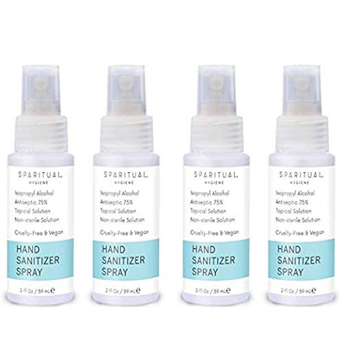 SPARITUAL Hand Sanitizer Spray 2oz Travel Size | 4-pack Bundle Isopropyl Alcohol Based Hand Sanitizers