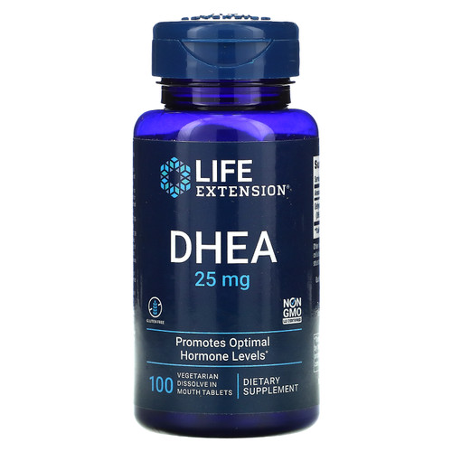 Life Extension DHEA 25 mg 100 Vegetarische Tabletten zum Auflösen im Mund