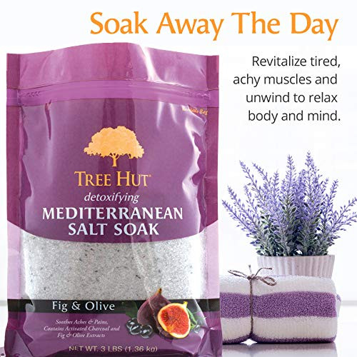 Tree Hut Detoxifying Mediterranean Salt Soak Fig & Olive  3Ibs  Ultra Hydrating Epsom for Nourishing Essential Body Care