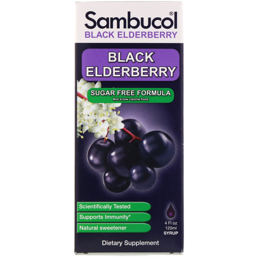 Sambucol  Black Elderberry Syrup  Sugar Free Formula  4 fl oz (120 ml)
