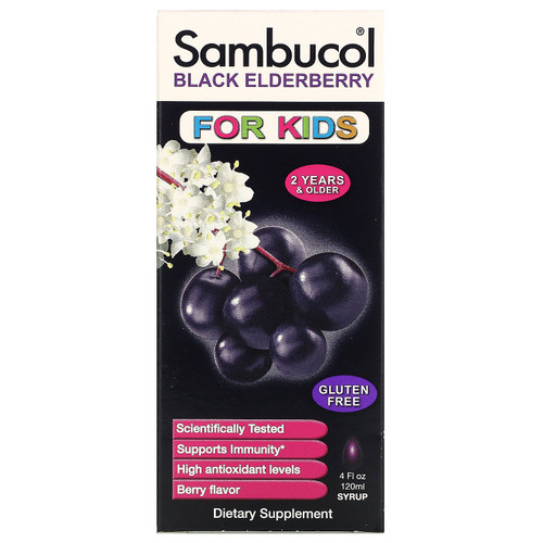 Sambucol  Black Elderberry Syrup  For Kids  Berry Flavor  4 fl oz (120 ml)