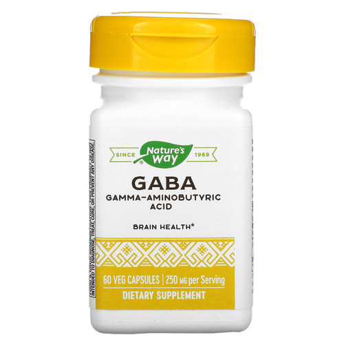 Enzymatic Therapy  GABA  250 mg  60 Veg Capsules