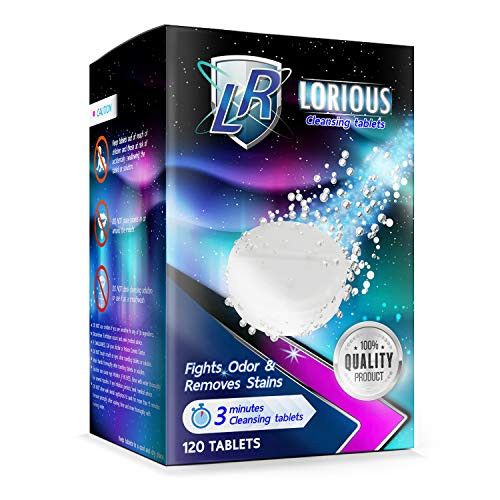 LORIOUS 120 Retainer Cleaner and Denture Cleaner Tablets for 4 Months Supply  Remove Bad Odor  Plaque  Stains from Invisalign  Braces  Aligner  Sport Mouthguard  Dental Night Guard for Grinding Teeth