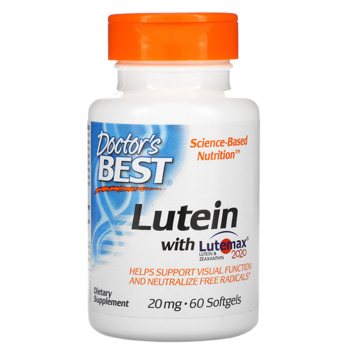Doctor's Best  Lutein with Lutemax 2020  20 mg  60 Softgels