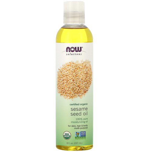Now Foods  Solutions  Sesame Seed Oil  Certified Organic  8 fl oz (237 ml)
