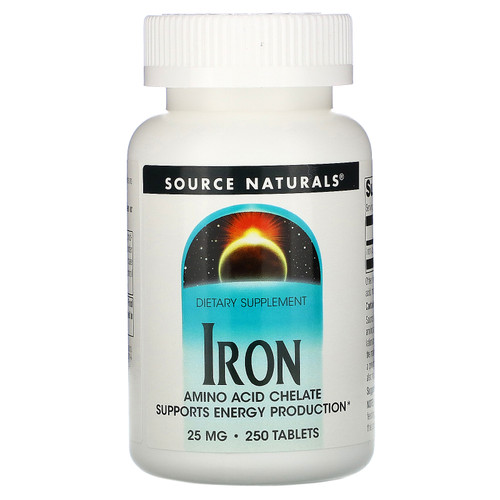Source Naturals  Iron  25 mg  250 Tablets