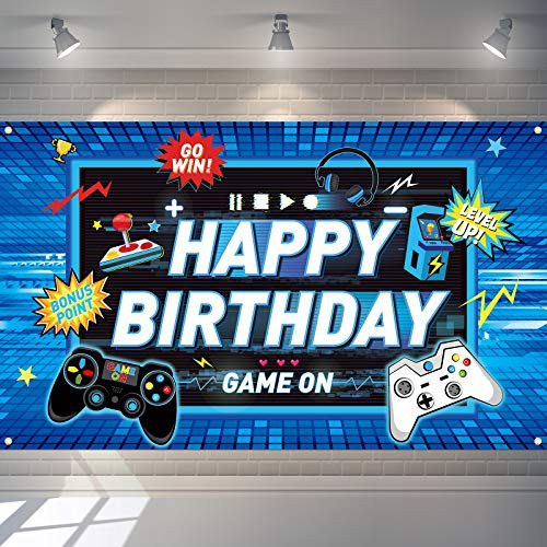 רקע משחק וידאו נושא משחקי נושא מסיבת יום הולדת צילום רקע