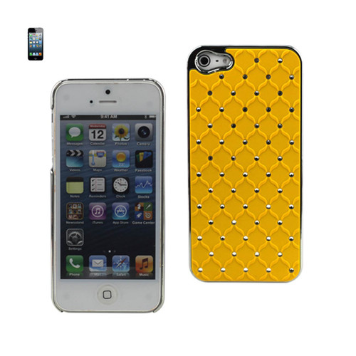 Reiko - Diamond Protector Cover for Apple iPhone 5 - Quilt Yellow