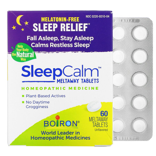 Boiron  Sleep Calm Meltaway Tablets  Unflavored   60 Meltaway Tablets