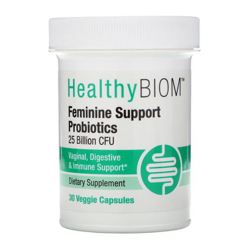 HealthyBiom  Feminine Support Probiotics  25 Billion CFUs  30 Veggie Capsules