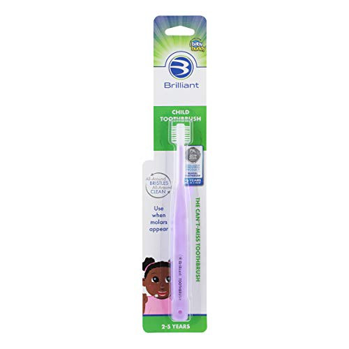 Brilliant Child Toothbrush from Brilliant Oral Care - for Age 2 Year Olds - 5 Years  Use When Molars Appear  Round Head Brushes for Kids  Micro Bristles Clean -Whole Mouth Toothbrush  1 Count  Lilac