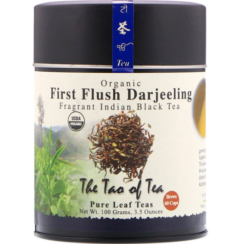 The Tao of Tea  Organic Fragrant Indian Black Tea  First Flush Darjeeling  3.5 oz (100 g)