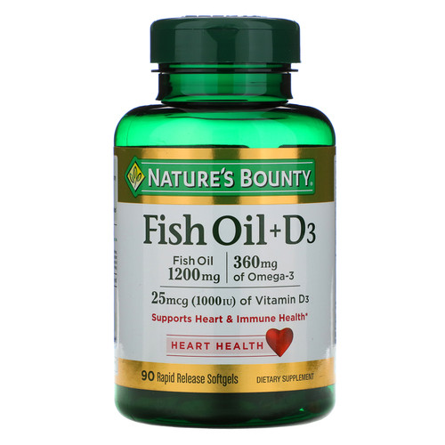 Nature's Bounty  Fish Oil + D3  90 Rapid Release Softgels