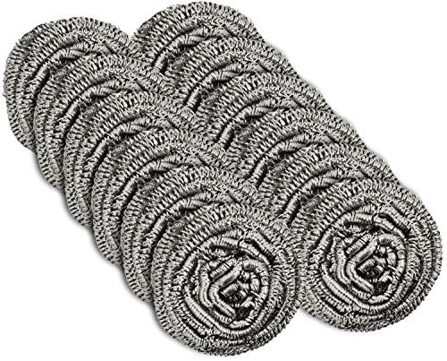 12 Pack Stainless Steel Scourers by Scrub It – Steel Wool Scrubber Pad Used for Dishes  Pots  Pans  and Ovens. Easy scouring for Tough Kitchen Cleaning.