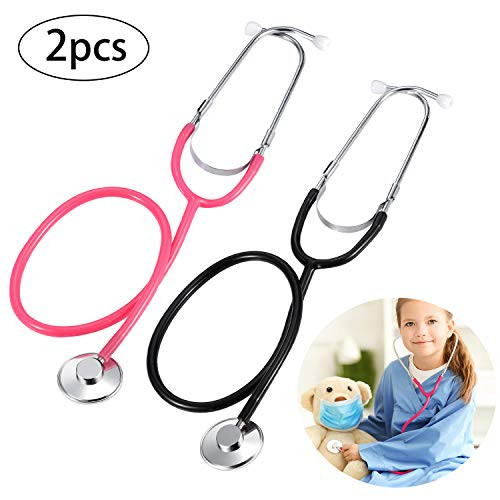 2 Pieces Kids Stethoscope Toy  Nursing Working Stethoscope for Children Role Play Cute Doctor Pretend Game Accessories