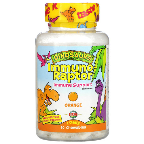 KAL  Dinosaurs  Immuno-Raptor  Immune Support  Orange  60 Chewables