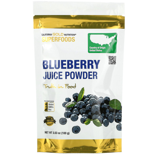 California Gold Nutrition, SUPERFOODS - Blueberry Juice Powder, 3.53 oz (100 g)