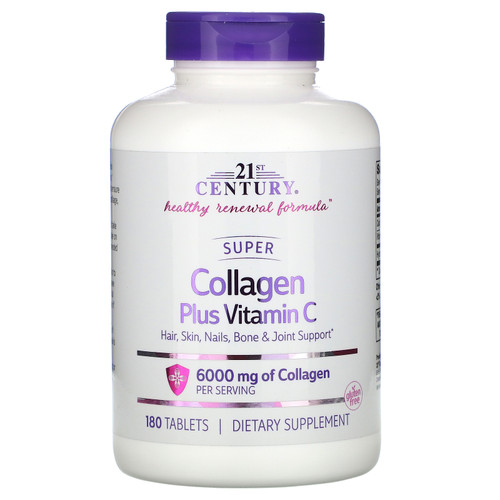 21st Century  Super Collagen Plus Vitamin C  6 000 mg  180 Tablets