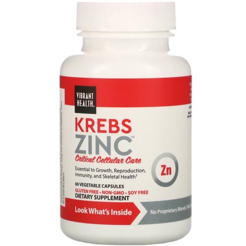 Vibrant Health  Krebs Zinc  60 Vegetable Capsules