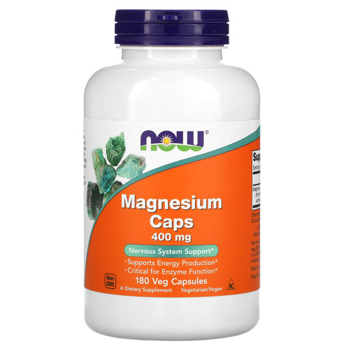 Now Foods, Magnesium Caps, 400 mg, 180 Veg Capsules