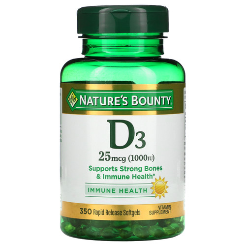 Nature's Bounty  D3  Immune Health  25 mcg (1 000 IU)  350 Rapid Release Softgels