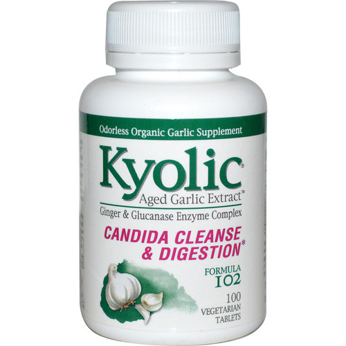 Kyolic  Aged Garlic Extract  Candida Cleanse & Digestion  Formula 102  100 Vegetarian Tablets