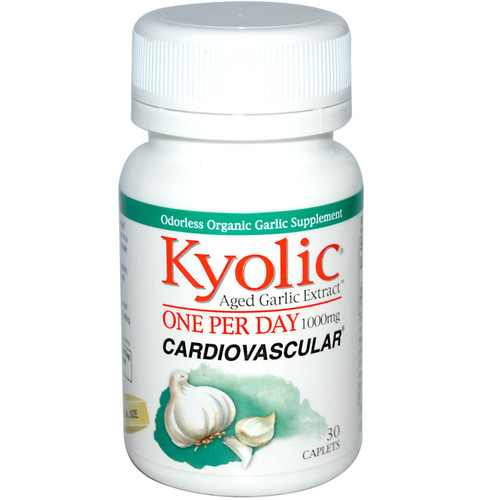 Kyolic  Aged Garlic Extract  One Per Day  Cardiovascular  1 000 mg  30 Caplets