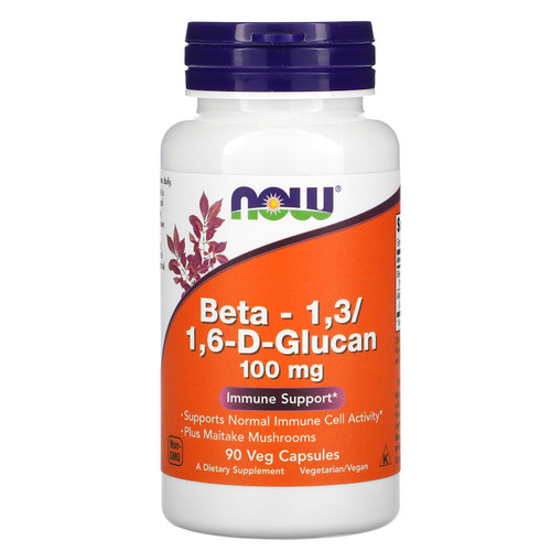 Now Foods  Beta-1 3/1 6-D-Glucan  100 mg  90 Veg Capsules