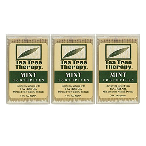 Tea Tree Therapy Mint Toothpicks 100 Ct (Pack of 3)
